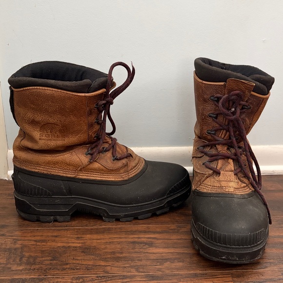 Vintage Sorel Kaufman Leather Canadian Winter Boots - Picture 1 of 15